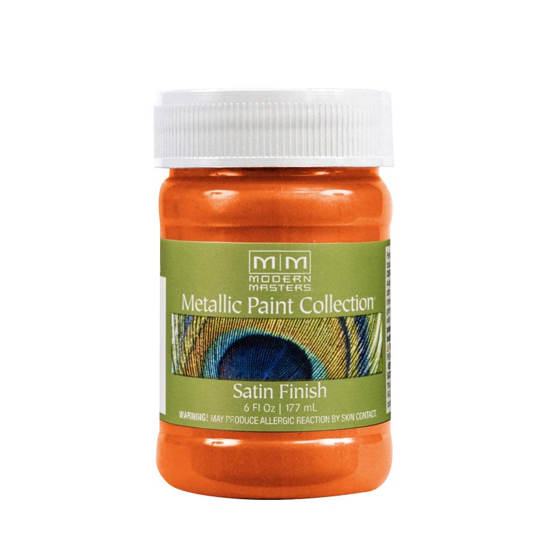 Modern Masters 6 oz Modern Masters ME702 Burnt Orange Metallic Paint Collection, Satin Water-Based Decorative Metallic Paint - Image 1